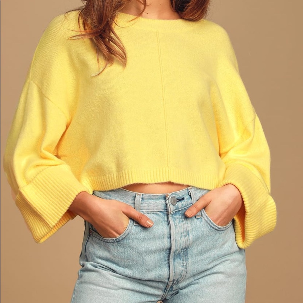 Lulu’s Yellow Knit Sweater - Picture 3 of 5